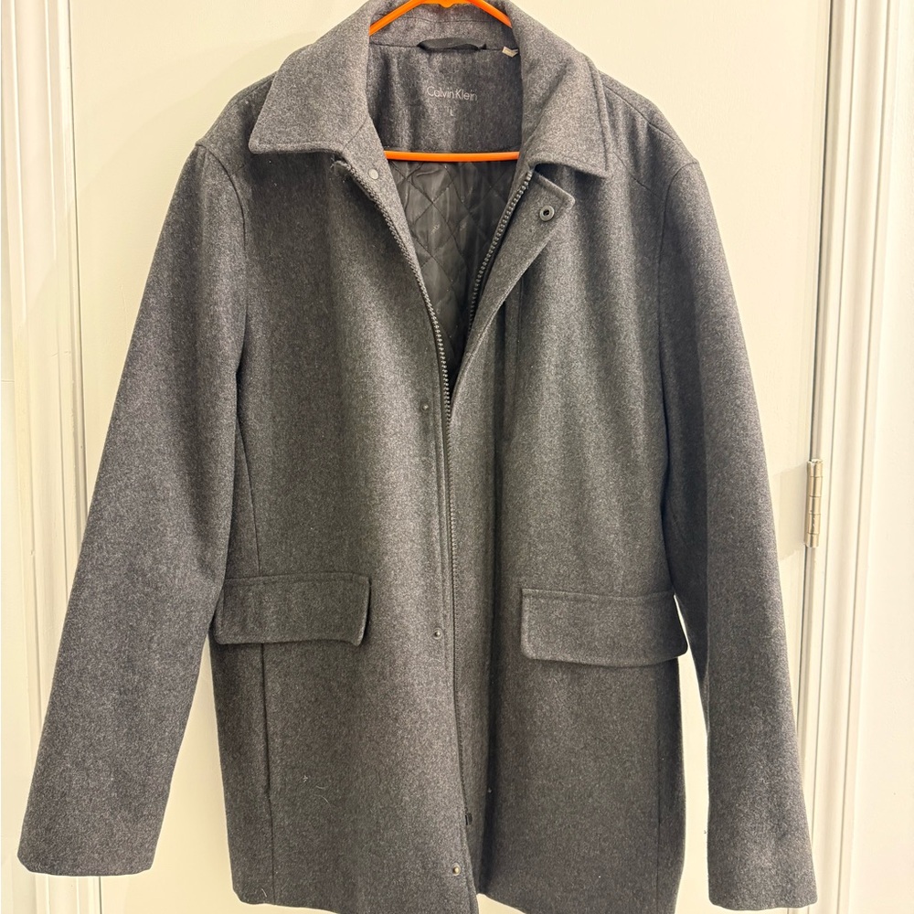 Calvin Klein Men's Gray Wool Blend Jacket